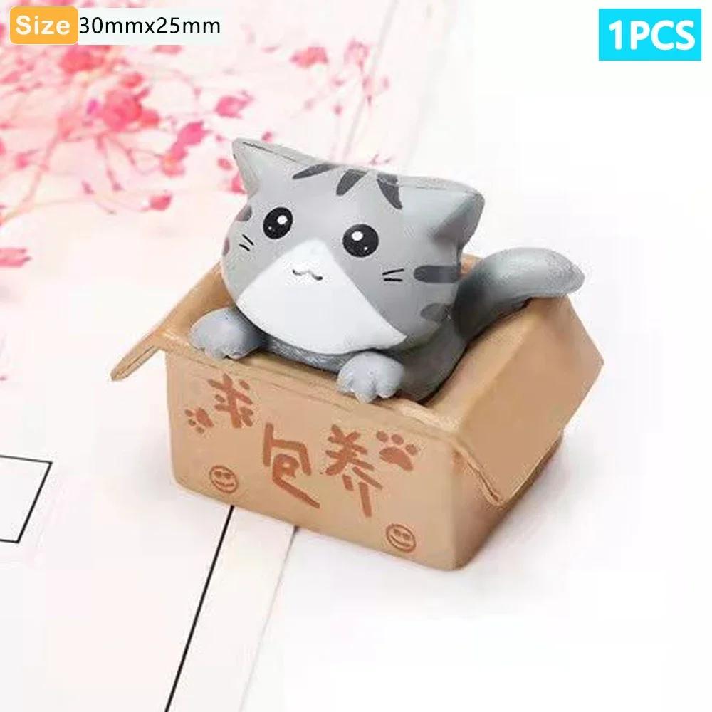 Kawaii 1-4 Stück Mini Katze Ornament Garten Kätzchen Statue Heimdeko Geschenk Kinder Kinder Babyzimmer Dekoration Spielzeug Miniaturfiguren