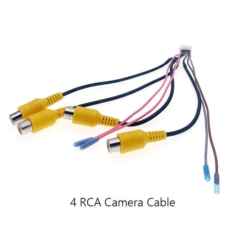 10 12 Pin Car Radio Rear View 360° Backup Camera Video RCA Input Output Cable Adapter Wiring Connector For Android Accessories
