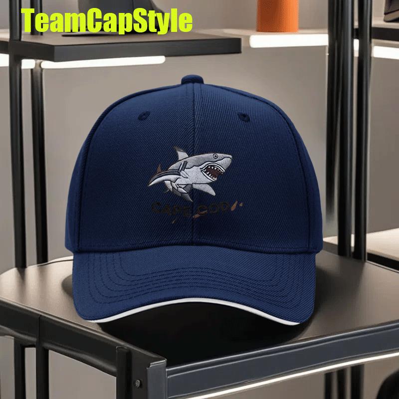 Shark Cod Printing Baseball Cap Polyester Outdoor Breathable Unisex Adults Adjustable Cap