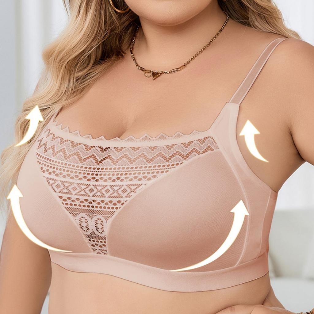 Ultra-thin Single-layer Sexy Deep V Sports Bra See-through Lace Mesh Bra