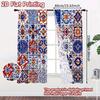 2 Stück 2D-Flachdruck-Vorhänge (Ohne Stange) Bunte Fliesen(1) Festival Kreative Vorhänge Stoffvorhänge Dekorationen Außen