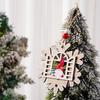 New Wooden Christmas Tree Decorations: Santa, Old Man, Snowflake, Faceless House Pendant.