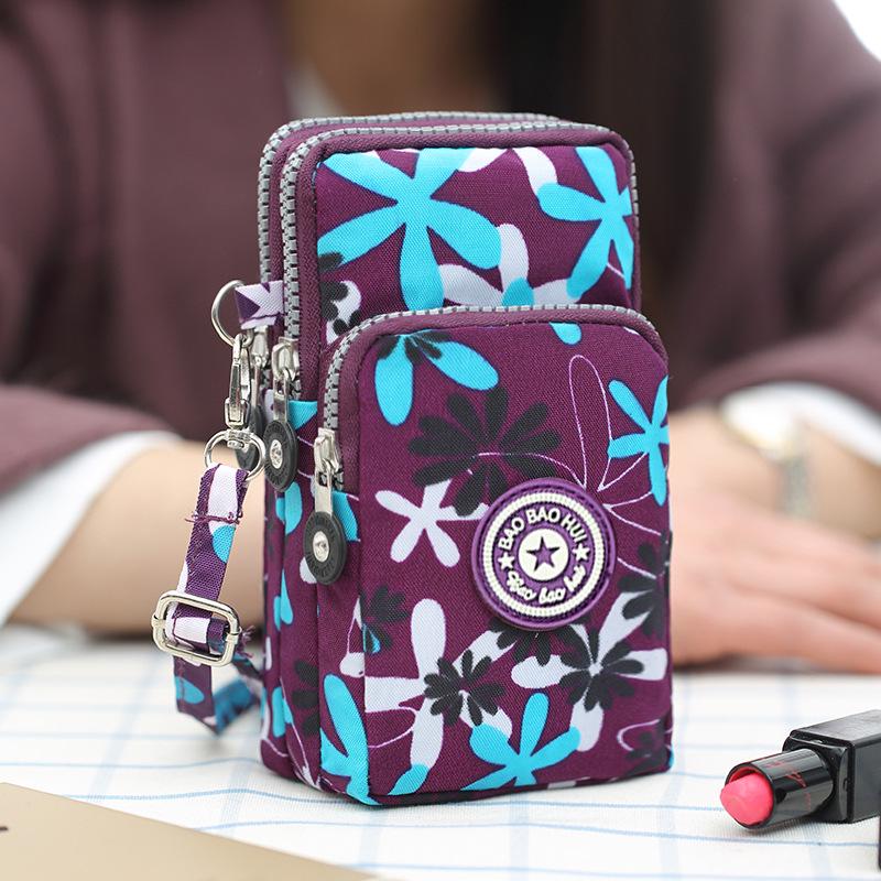 Korean Style Crossbody Phone Bag – Women's Fabric Pouch, Neck Hanging Sports Armband, Vertical Wrist Coin Purse