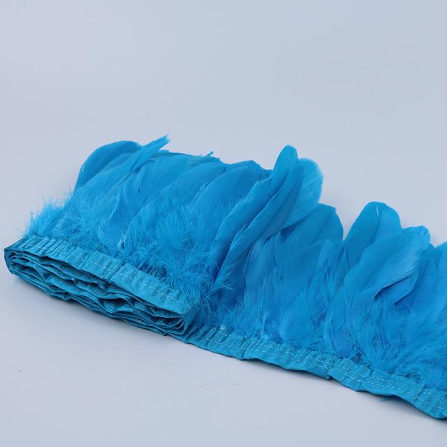 1Meter Dyed Golden Goose Feather Trims for DIY Craft Party Wedding Dress Carnival Ribbon Clothes Decor Plumas Accessories15-20cm