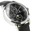 Salvatore Marra Moon Phase 5 ATM Water Leather Limited Men's Multi-Calendar Watch, Resistant, Strap, Edition, Silver/Black, SM21106-SSBK