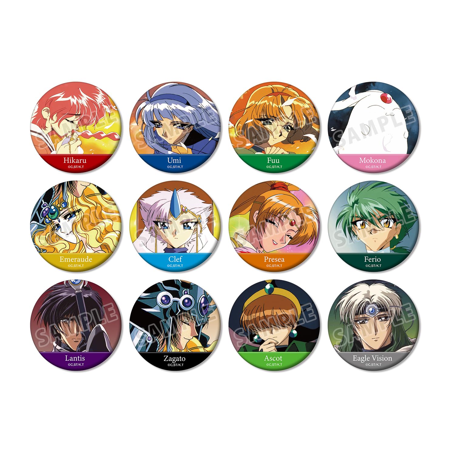 

ТВ Аниме Волшебный рыцарь Рейарс Торговый матовый жестяной значок Коробка из 12 штук