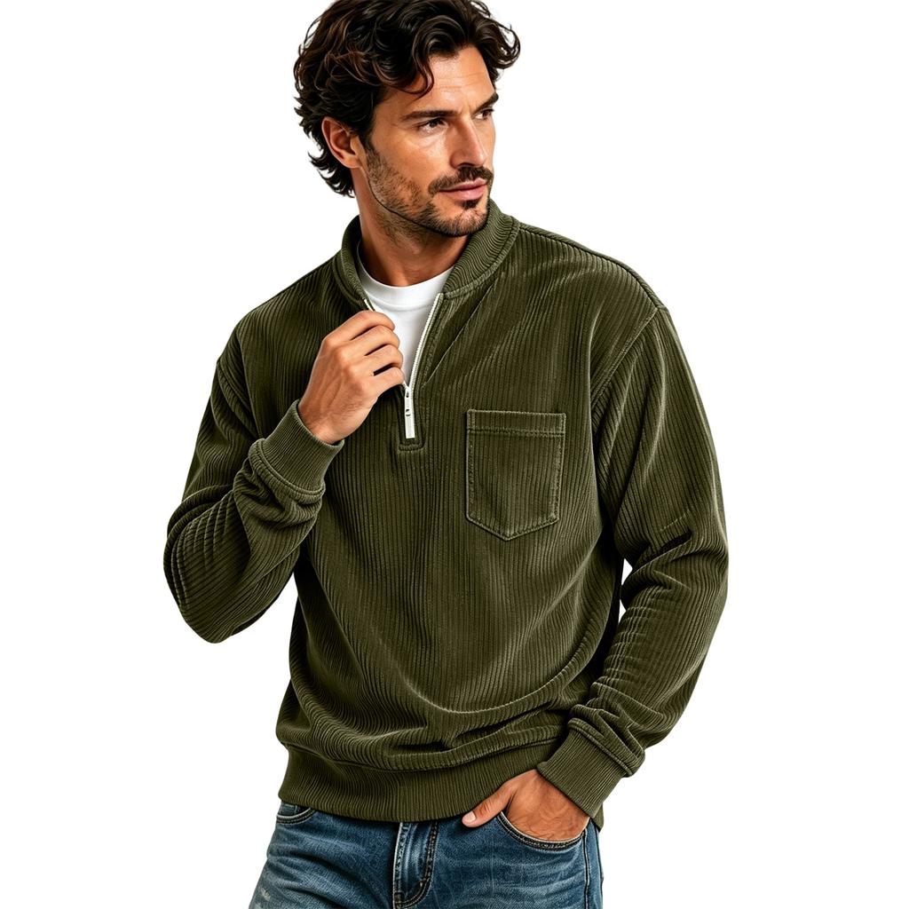 Men's Street Pullover Loose Fit Top with Pockets