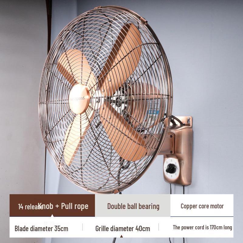 Retro metāla sienas ventilators ar tālvadības