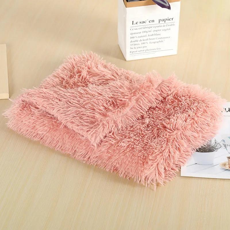 Fluffy Mat Long Plush Pet Blanket Cat Sleeping Mats Puppy Winter Warm Thin Kennel Cushion Soft Covers for Large Dogs Mattress