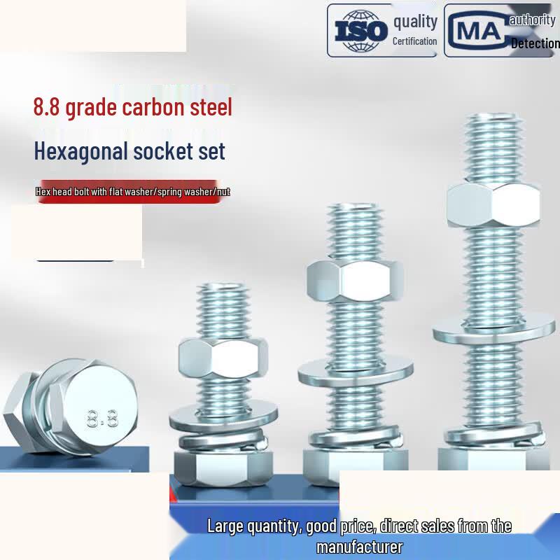 304 Stainless Steel Grade 8.8 M20x100mm Hex Head Bolt & Nut Set