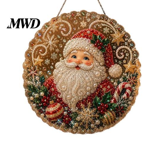 Weihnachtsgeschenk für die Familie Christmas Faux Pearl Art Kit, DIY Strassstein Edelstein Malerei Bastelset, Nikolaus Baum Wohnzimmer Dekorationen Socke Elch Muster