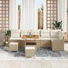 Ensemble de Canapés de Jardin de 9 Pièces avec Coussins Beige Rattan Acacia, Canapé de Jardin 2 Places avec Coussins Beige 3362281