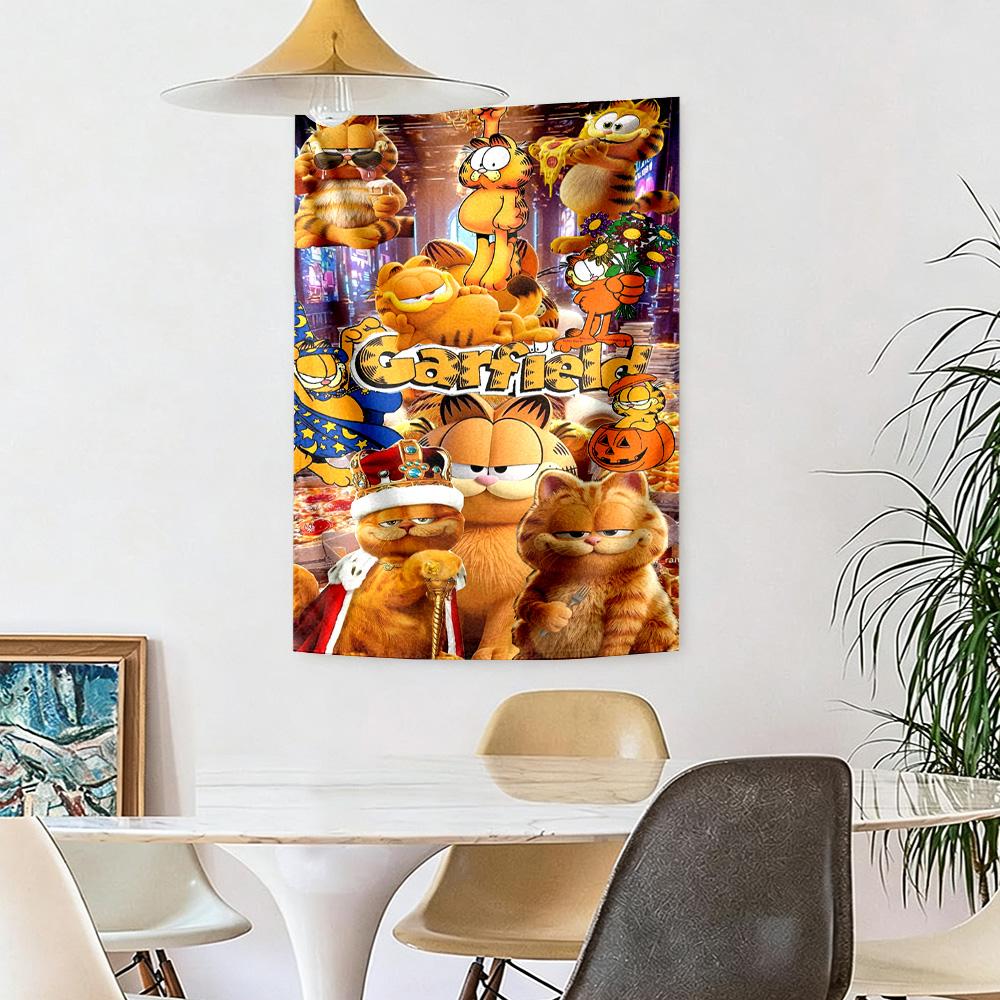 Garfield Comics Adventure Wall Decor Tapestry Art For Pet Memorial Birthdaywedding Party Backdrop Family Gift