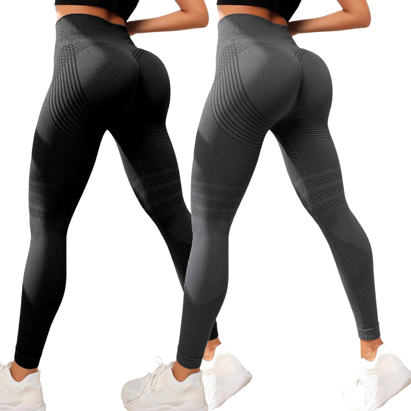 

2PC Women s Casual Seamless Hip Lifting Fitness Pants With Tight Fit And High Waist, Seach Hip Yoga Pants M