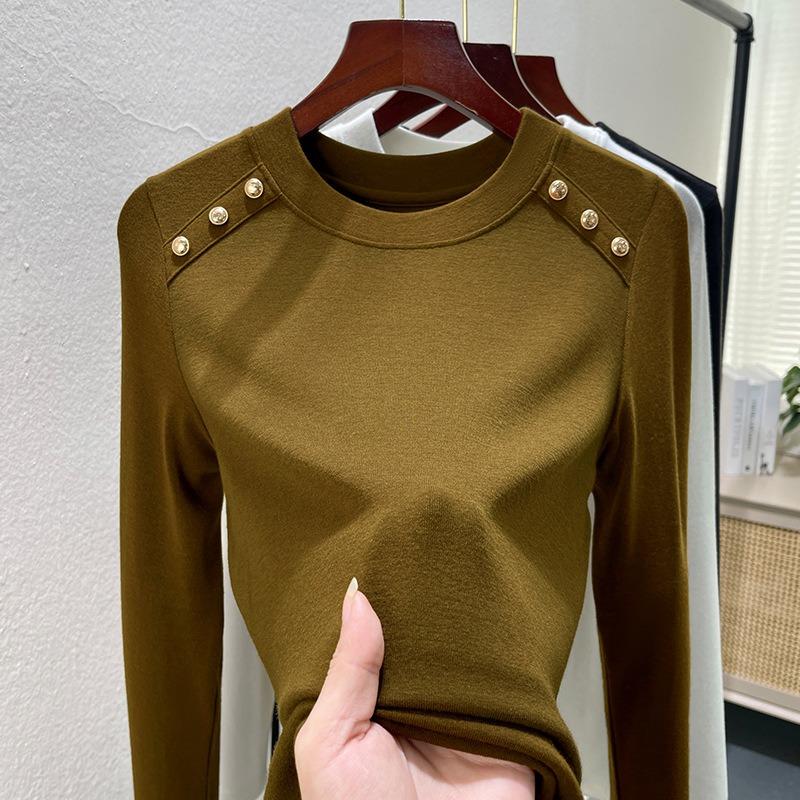 

Дизайн на пуговицах Модальная хлопковая базовая футболка женская с круглым вырезом летняя одежда новая женская облегающая футболка топ XXXL