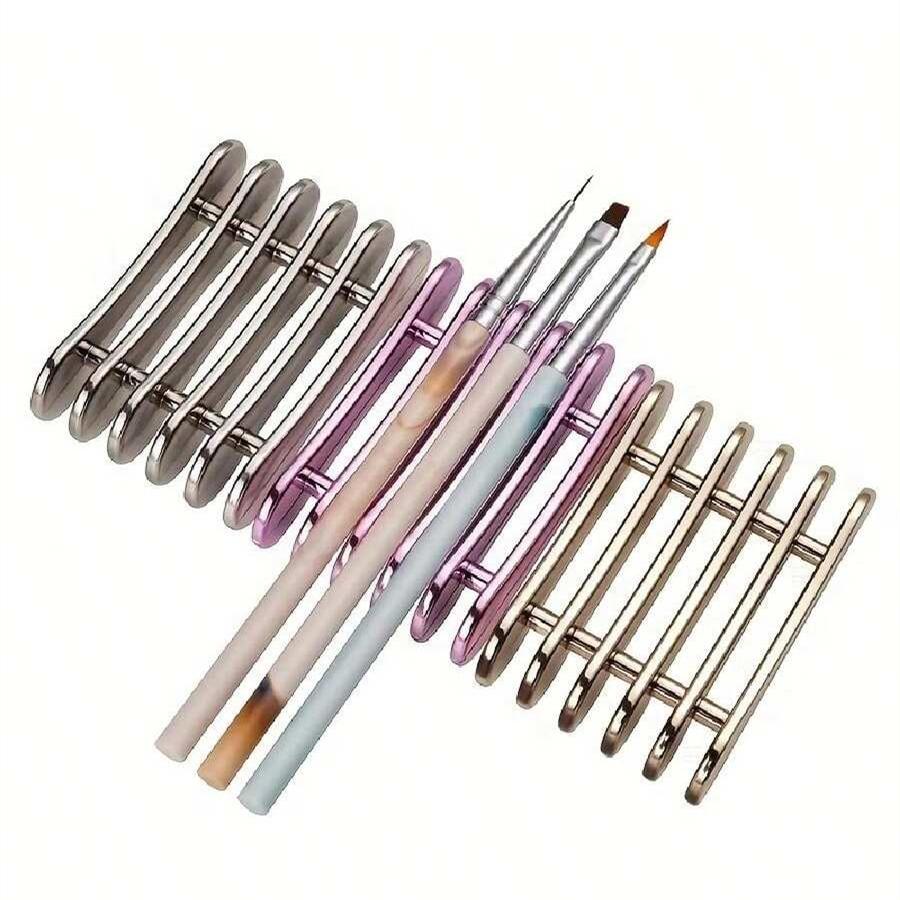 5 mřížek Držák štětce na malování na nehty Držák štětce na nehty Stojan na malování Držák držáku na pero Držák na štětec na UV gel Držák na manikúru