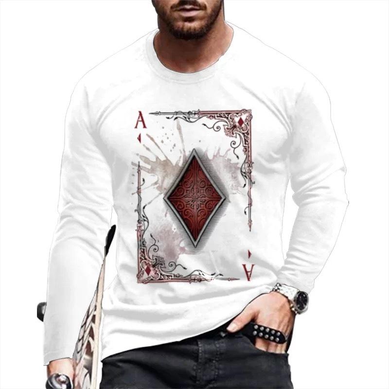 Men'S T-Shirt 3D Digital Printing Outer Wear With Long-Sleeved Casual Top