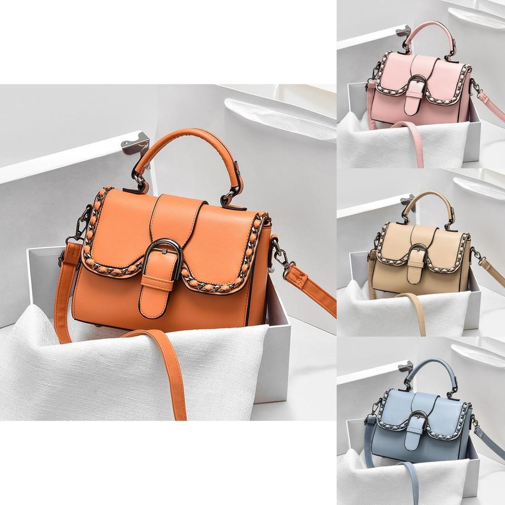 Chic Retro Small Shoulder Bag For Women In Blue Pink Khaki Orange Black