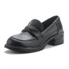 Cowhide Women's Shoes, Genuine Leather, Low-top Thick Heel, Medium Heel, Soft Sole, Soft Surface, Round Head, Comfortable and Versatile, Casual Office