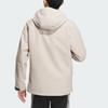 adidas Logo-Print Drei-in-Eins Kapuzen-Freizeit-Sportjacke Herrenjacke Beige Schwarz IV7597