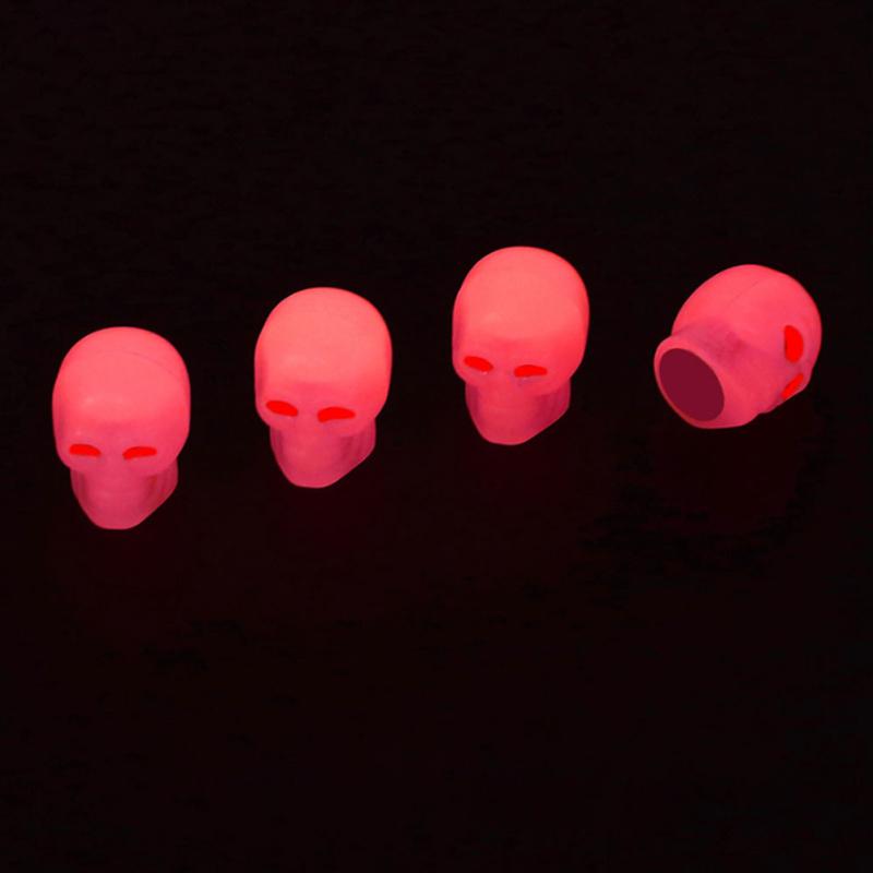 Skull Tire Luminous Valves Cap Car Motorcycle Bike Fluorescent Valve Stem Caps Night Glowing Nozzle