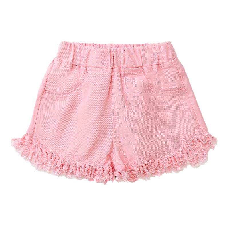 Sommer-Mode-Shorts für Mädchen Denim-Shorts mit bunten Fransen für große Jungen für 3 bis 12 Jahre Oberbekleidung Trendige Kinderhosen