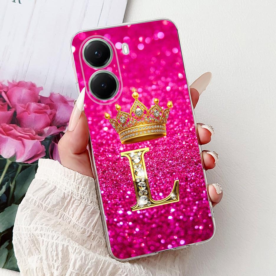 For Xiaomi Poco X7 Pro 5G Case Cute Crown Letters Cover Clear Silicone Soft TPU Phone Case For Xiaomi PocoX7 Pro Poco X7Pro Bags