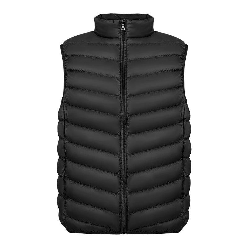 Herren 90% Daunen Stehkragen Weste - Leichte Weiße Entendaunen in Übergrößen