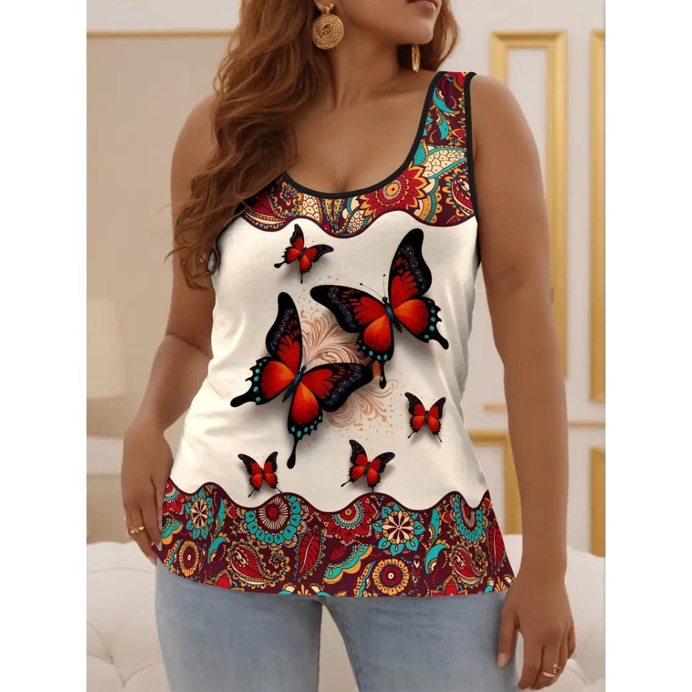 Summer New Casual Versatile Fashion Colorful Animal Patterns Large Size Vest Comfortable Women's Loose Breathable Sleeveless Vest