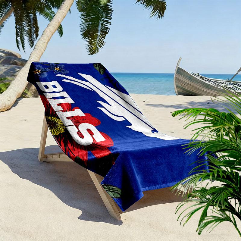 Bills Mafia Print Beach Towel, Large Soft Quick Dry Towel for Beach Camping Swimming