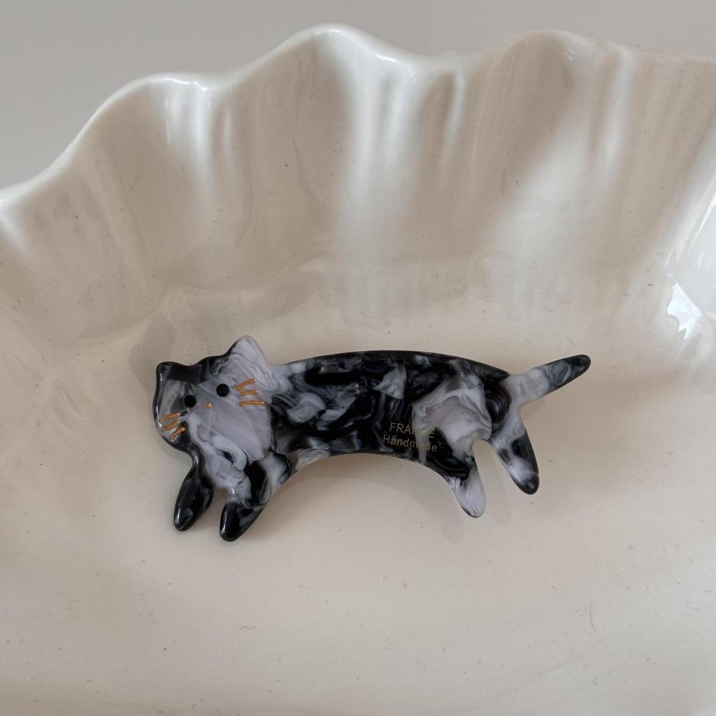 Vinegar Acid Texture Short-Legged Cat Hair Clip - Cute Duckbill Side Clip for Bangs