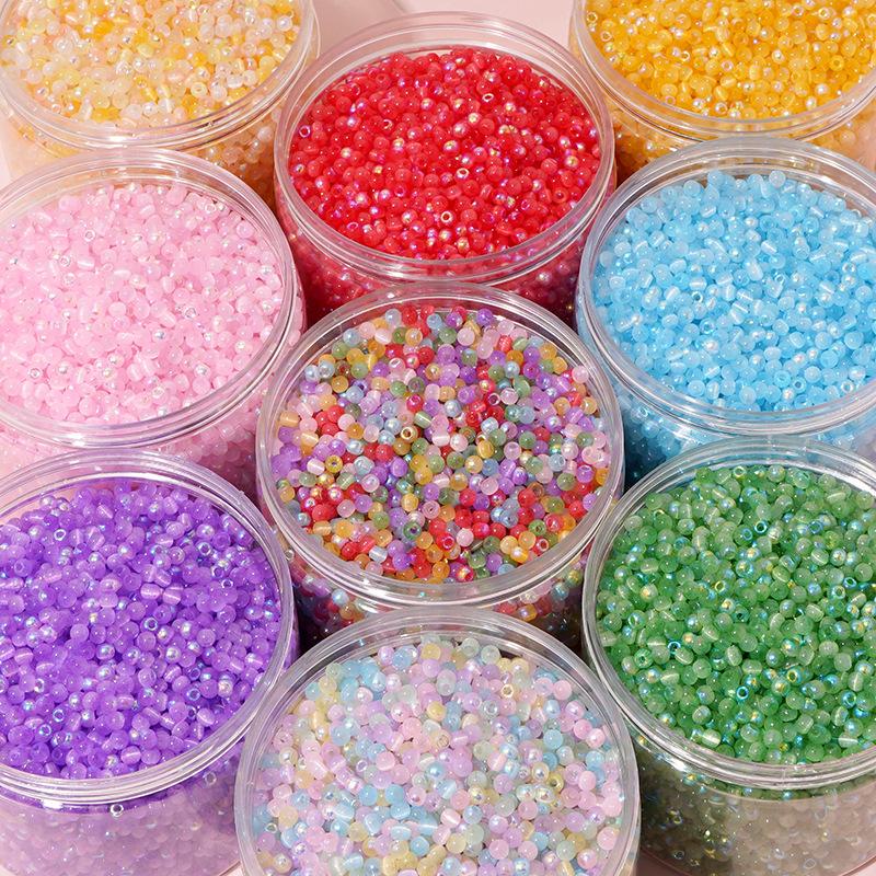 10g Aurora Cat Eye Glass Seed Beads: High-Quality DIY Beading Accessories for Handmade Bracelets