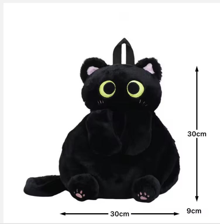 

Зимний Милый Мягкий Плюшевый Мультяшный Рюкзак Кот для Девочек Каваи Новый Стиль Универсальная Пушистая Сумка Кроссбоди Личность Черная Портативная Сумка чёрный