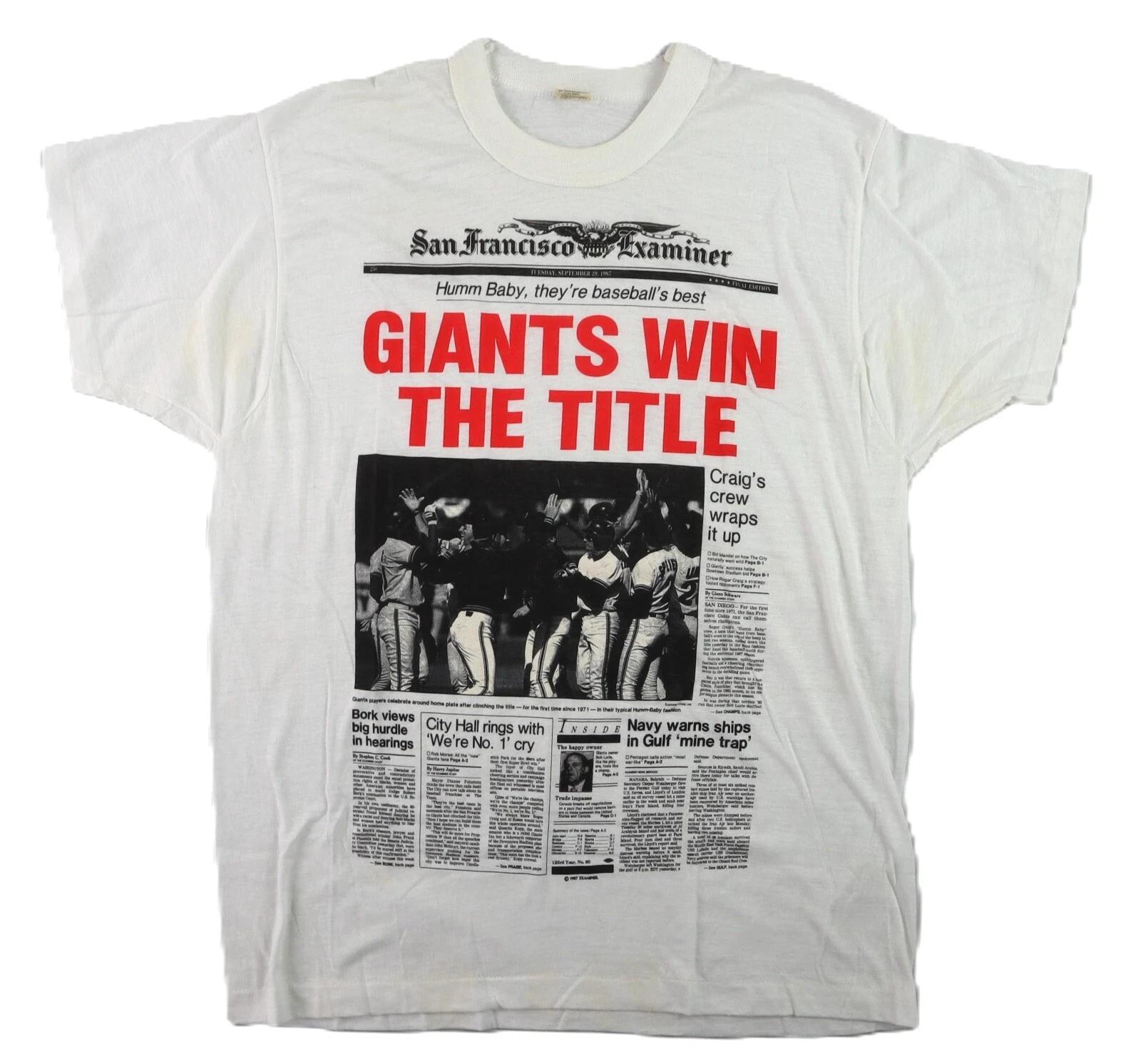 VTG 1987 SCREEN STARS MLB USA Men s XL San Francisco Examiner Giants T-Shirt M