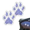Rhinestone Embellished Paw Print Car Sticker Set with Strong Adhesives Water Resistant Decorative Decals Pack of Two