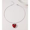 Glass Heart Pendant Necklace Clavicle Chain Necklace Fashion Neck Chain