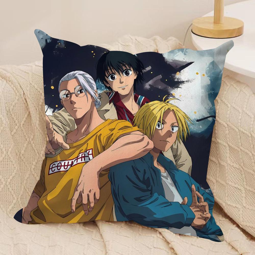 Anime S-Sakamoto Days Cushion Cover Soft Plush Double-Sided Pillow Cover Cozy Sofa Cushion Case Home Gift for Living Room