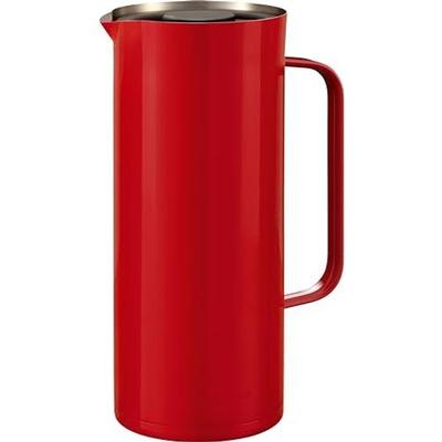 Peacock Insulated Pot 1 Liter Water Server Vacuum Insulation Heat Retention Cold Wide Mouth 1L Stainless Steel Tabletop Red AHW-100 R
