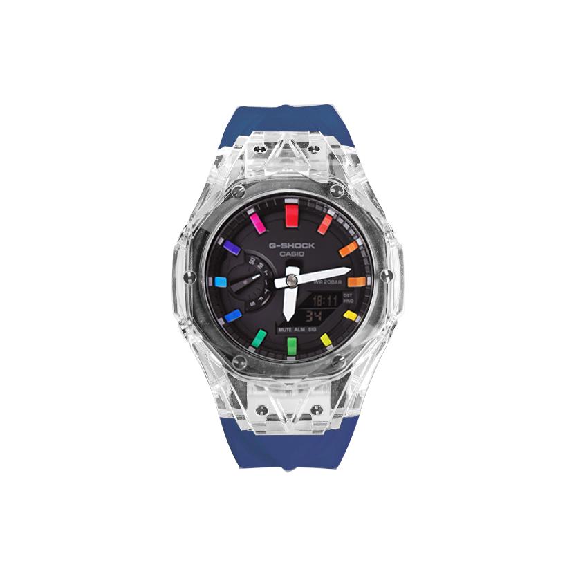 CASIO Unisex Liquid Crystal,Analog Dual Display Series 48.5mm Black Watch GA-2100-1A(Watch8--) Regular Watch Box