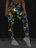 New Luminous High-Waist Yoga Pants - European & American Peach Print Sports Leggings for Women
