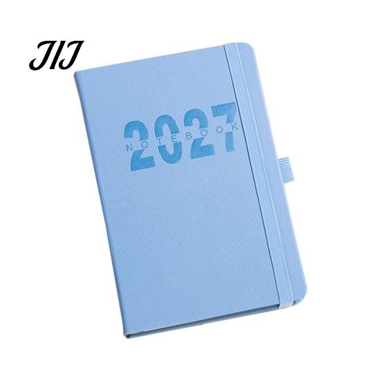 English Planner for Students 2027 A5 Daily Planner, Vertical Grain Hardcover 320 Page Embossed Textured Notebook Schedule Notebook, Calendar Organizer