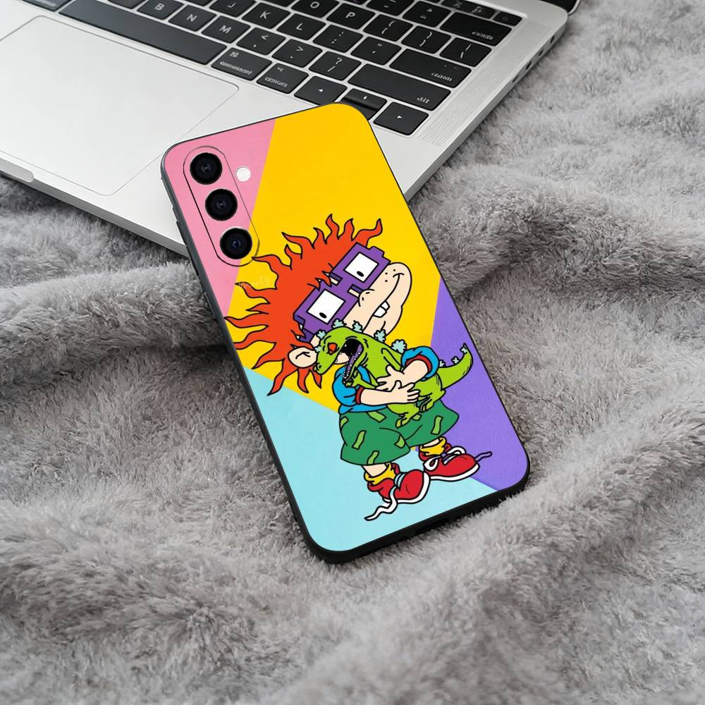 Classic Cartoon Characters-R-Rugrats Soft Silicone phone Case for Samsung Galaxy A73/A71/A72/A70/A53/A52/A51 - Black