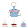 Handcrafted Knit Flower Small Pearl Handbag With Zipper Closure For Daily Use