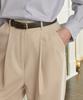 MICANE Classic One-Pleat Wide Slacks Light Beige