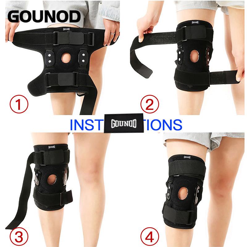 1Pc Adjustable Hinged Knee Brace Knee Joint Brace Support Knee Stabilizer Knee Pad Patella Protector Arthritic Guard Pain Relief