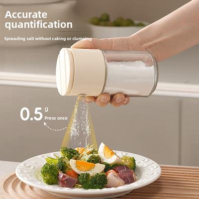 Dual Use Glass Salt and Spice Container with Measuring Function for Kitchen Seasoning Storage