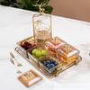 Nordic Style Glass Serving Tray Set With Divided Dishes Lids Fruit Nuts Snacks Dessert In Restaurant KTV Hotel