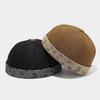 Unisex Paisley Denim Brimless Cap American Retro Streetwear Landlord Hat Trendy Yuppie Personality Casual Docker Skullcap