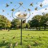 Cast Iron Garden Stake Bird Feeder Large Capacity Bowl Feeder Bird Feeding Station  Outdoor Yard