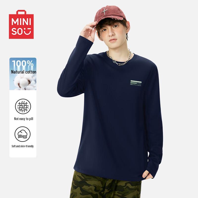 MINISO Men s Pure Cotton Long Sleeve T-Shirt 2XL